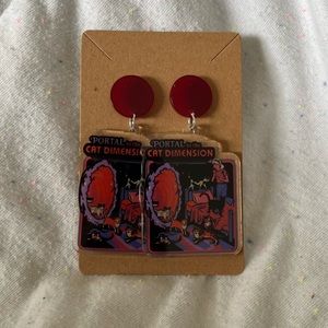 3/$20 ✨ Portal to the Cat Dimension Hard Acrylic Printed Stud Earrings
